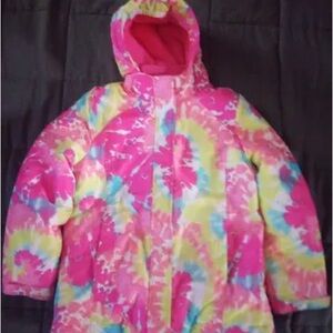The Children's Place Pink Tie-Dye Puffer Snow Jacket and Snow Pants